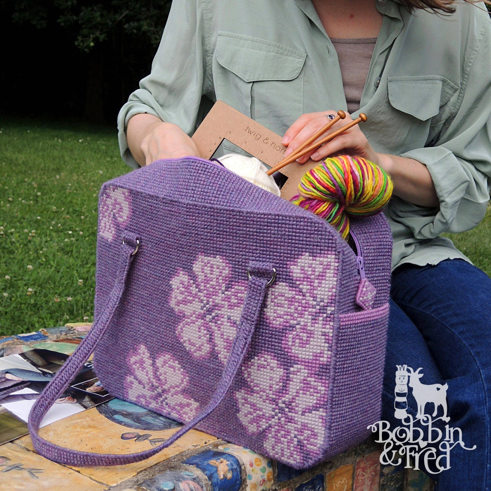 Pattern: Happiness is Hibiscus Cross Stitch Project Bag